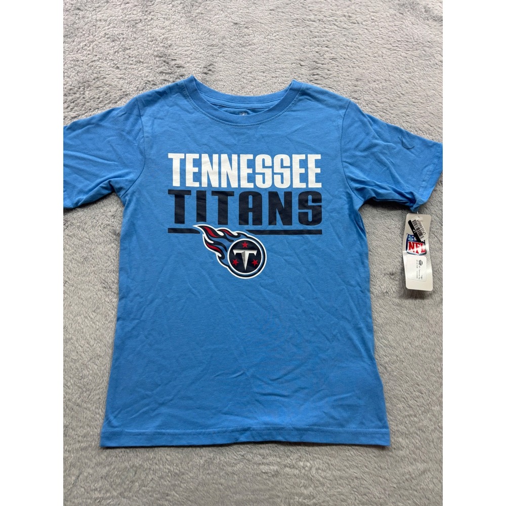 NFL Team Apparel Tennessee Titans Kids Light Blue Graphic T-Shirt Size S 6/7 NEW